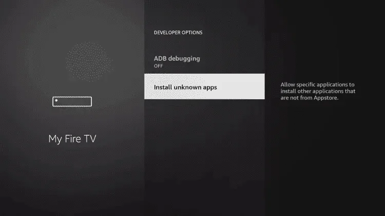 enable Developer Options on Firestick for IPTV