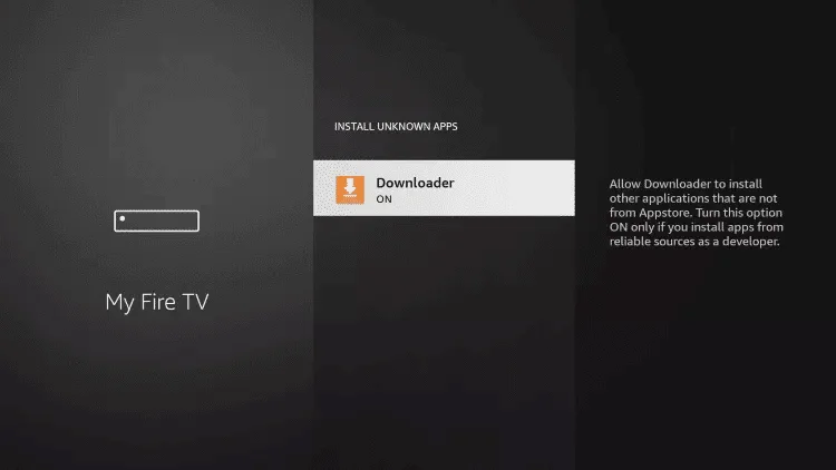 find Downloader app in unknown sources Firestick