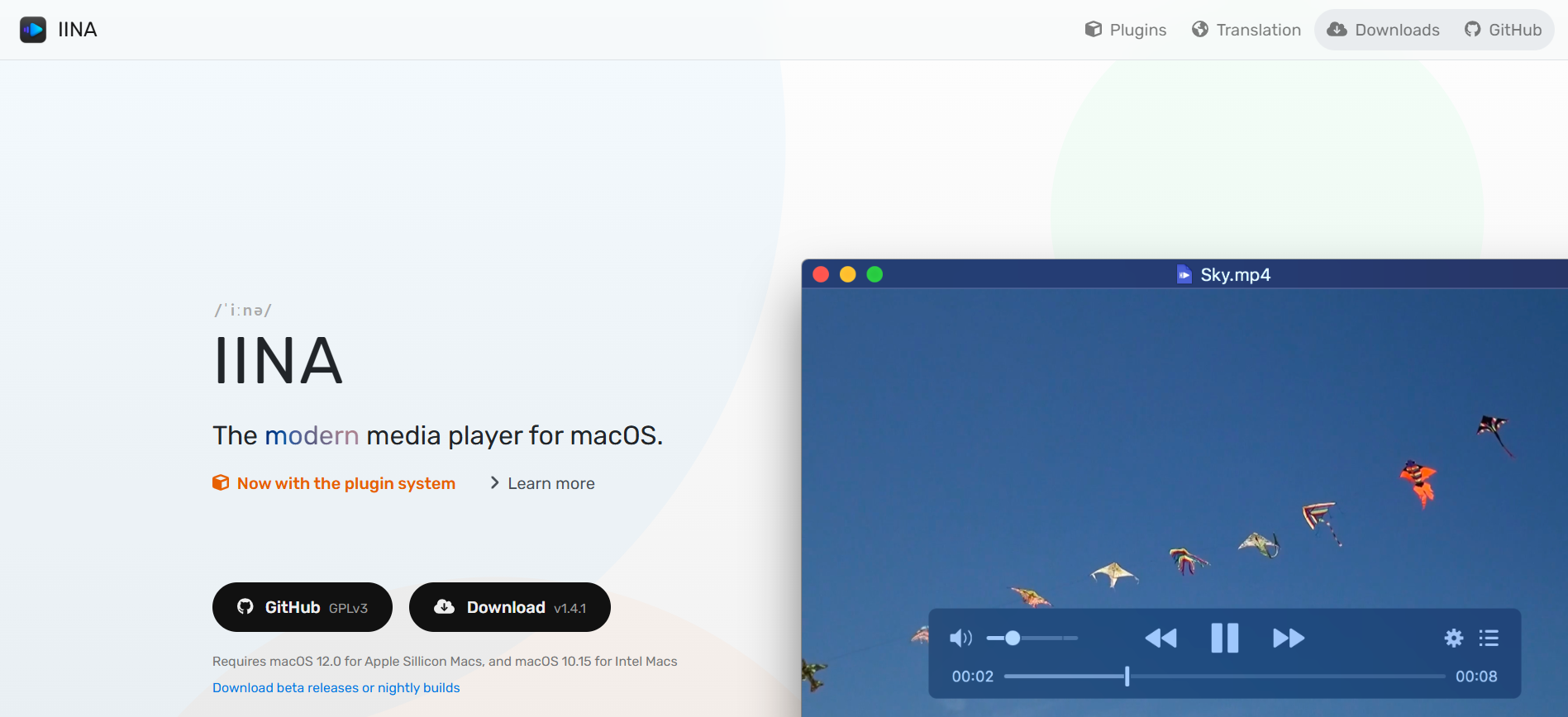 IPTV Mac download IINA player from official website iina.io MyTVWay