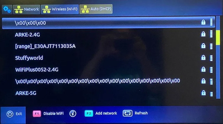 IPTV MAG Box select WiFi network from list MyTVWay