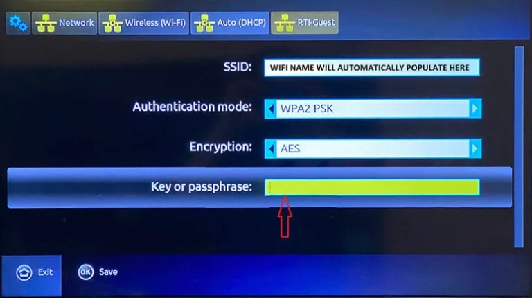 IPTV MAG Box enter WiFi password keyboard MyTVWay